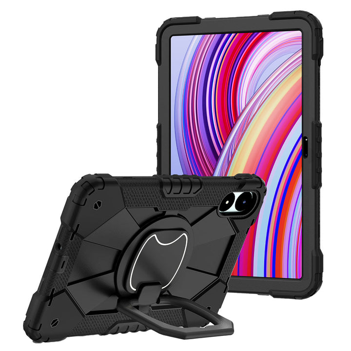 ARMOR-X Xiaomi Redmi Pad Pro / Pro 5G / POCO Pad Rugged Case with Kick-Stand &amp; Folding Grip. 
This rugged tablet case combines heavy-duty 3-layer protection with a versatile 360° rotating kickstand and 180° folding grip for secure one-handed use and hands-free viewing. Raised bezels help protect the screen and camera from everyday scratches, while precision cutouts, integrated dust covers, and a reinforced shoulder strap attachment ensure reliable performance wherever work or adventure takes you.