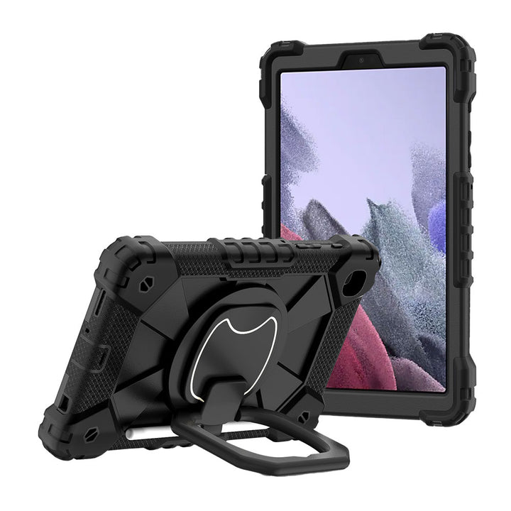 ARMOR-X Samsung Galaxy Tab A7 Lite SM-T225 / SM-T220 / SM-T225N / SM-T227U Rugged Case. 
This rugged tablet case combines heavy-duty 3-layer protection with a versatile 360° rotating kickstand and 180° folding grip for secure one-handed use and hands-free viewing. Raised bezels help protect the screen and camera from everyday scratches, while precision cutouts, integrated dust covers, and a reinforced shoulder strap attachment ensure reliable performance wherever work or adventure takes you.