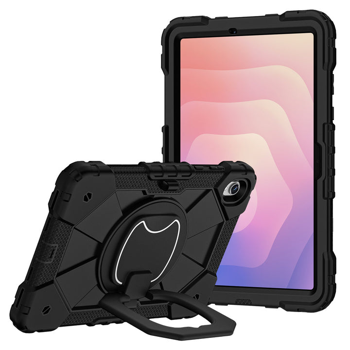 ARMOR-X Samsung Galaxy Tab S11 SM-X730 / X736 / X738 Rugged Case with Kick-Stand &amp; Folding Grip. This case combines heavy-duty 3-layer protection with a versatile 360° rotating kickstand and 180° folding grip for secure one-handed use and hands-free viewing. Raised bezels help protect the screen and camera from everyday scratches, while precision cutouts, integrated dust covers, and a reinforced shoulder strap attachment ensure reliable performance wherever work or adventure takes you.
