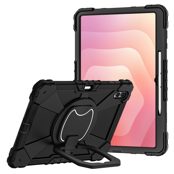ARMOR-X Samsung Galaxy Tab S11 Ultra SM-X930 / X936 Rugged Case with Kick-Stand &amp; Folding Grip. This case combines heavy-duty 3-layer protection with a versatile 360° rotating kickstand and 180° folding grip for secure one-handed use and hands-free viewing. Raised bezels help protect the screen and camera from everyday scratches, while precision cutouts, integrated dust covers, and a reinforced shoulder strap attachment ensure reliable performance wherever work or adventure takes you.