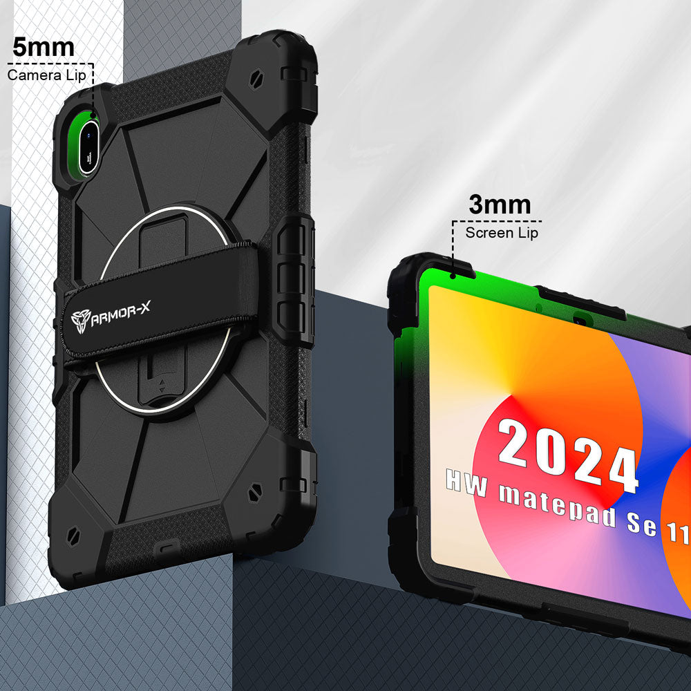 CTD-HW-MTP-AGS6 | Huawei MatePad SE 11 (2024) | Rugged Case with Kick-Stand &amp; Hand Strap