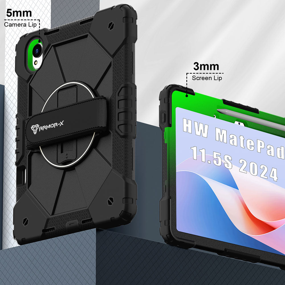 CTD-HW-MTP-TGR | Huawei MatePad 11.5 S (2024) / (2025) | Rugged Case with Kick-Stand &amp; Hand Strap