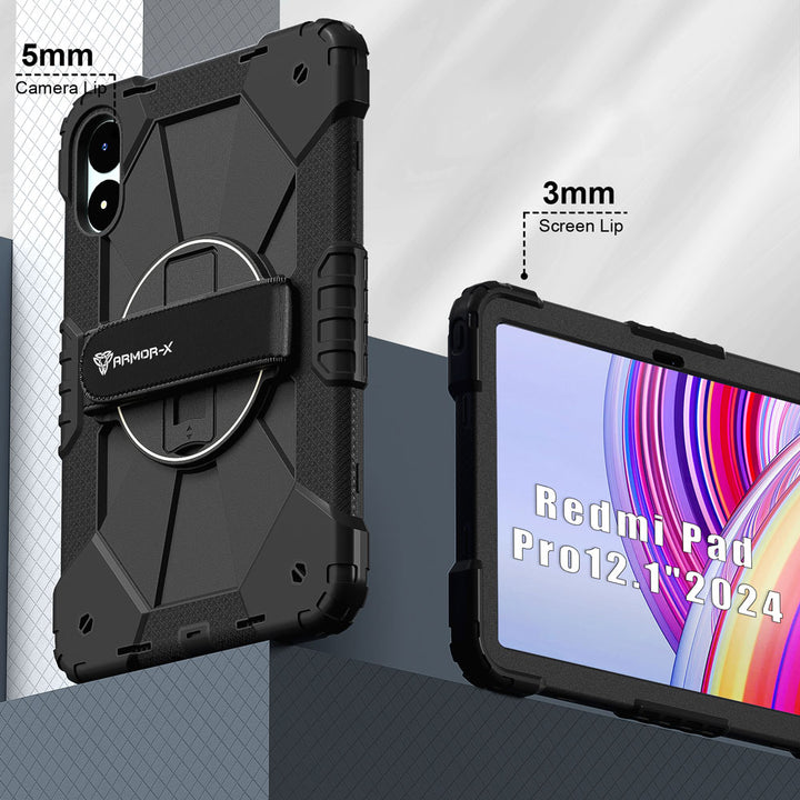 CTD-Mi-RMPPR | Xiaomi Redmi Pad Pro / Pro 5G / POCO Pad | Rugged Case with Kick-Stand &amp; Hand Strap