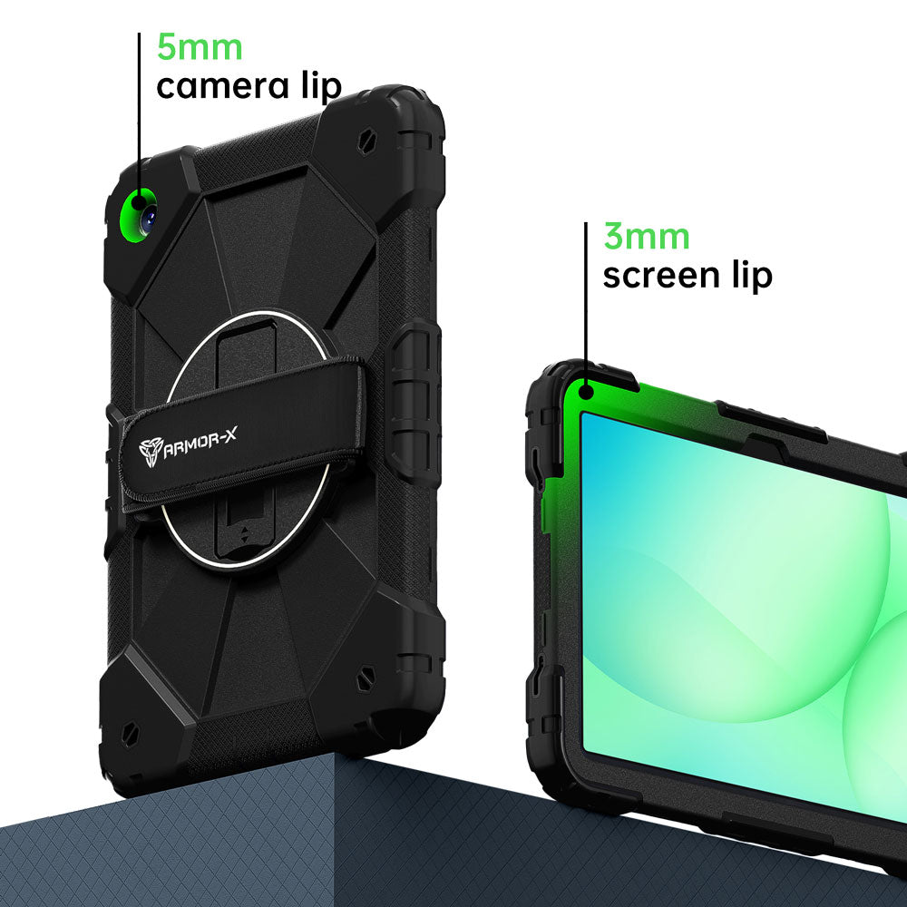 CTD-SS-X230 | Samsung Galaxy Tab A11+ A11 Plus ( 11" ) SM-X230 / SM-X235 / SM-X236 / SM-X238 | Rugged Case with Kick-Stand &amp; Hand Strap