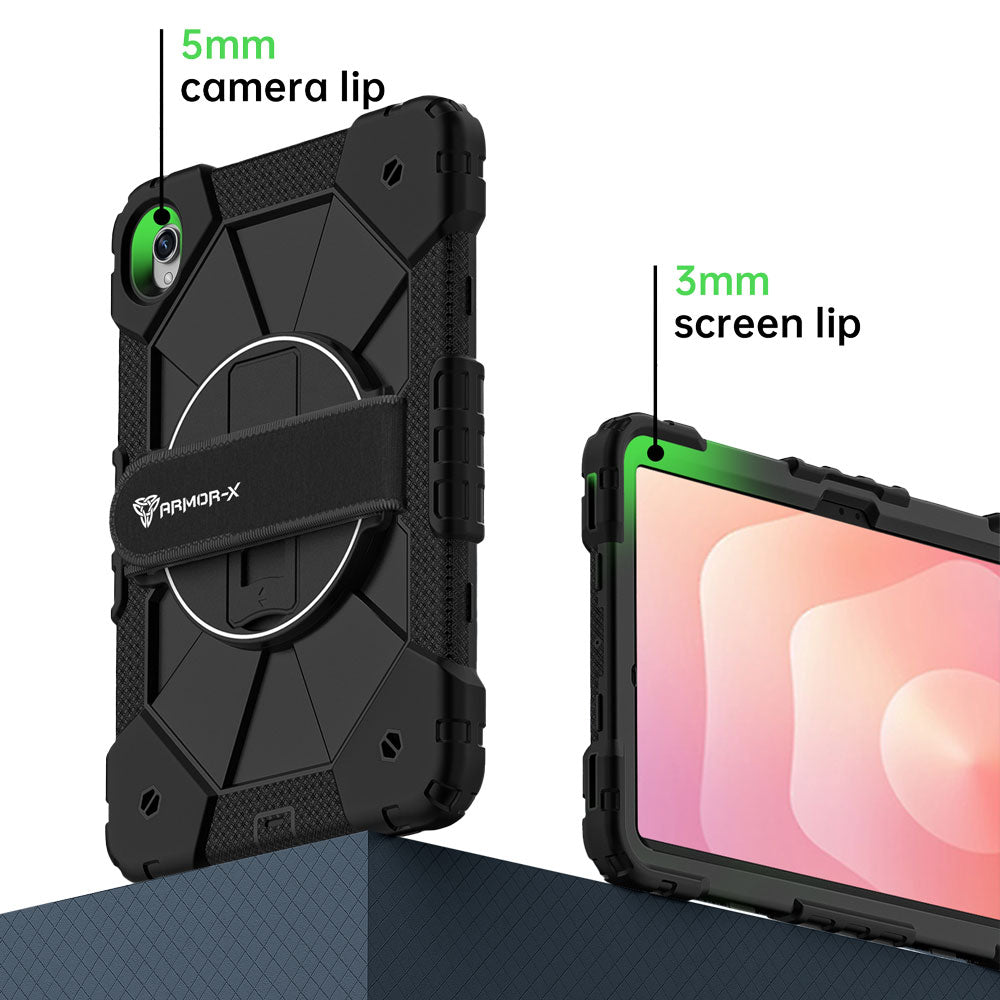 CTD-SS-X730 | Samsung Galaxy Tab S11 SM-X730 / X736 / X738 | Rugged Case with Kick-Stand &amp; Hand Strap