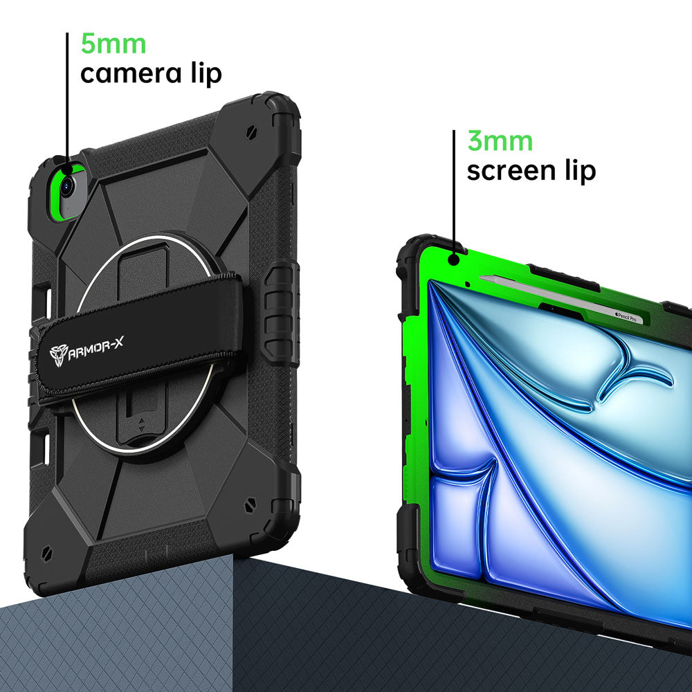 CTD-iPad-A6 | iPad Air 13 (M2) / (M3) / (M4) | Rugged Case with Kick-Stand &amp; Hand Strap