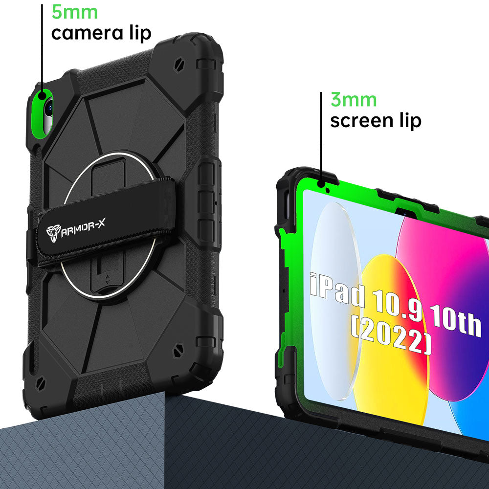 CTD-iPad-N5 | iPad 10.9 (10th Gen.) | Rugged Case with Kick-Stand &amp; Hand Strap