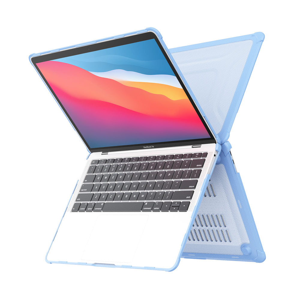 ARMOR-X Macbook Air 13" 2018 / 2020 (A1932 / A2179 / M1 A2337) shockproof case with a built-in kickstand, bringing better visual experience and helps to relieve neck strain.