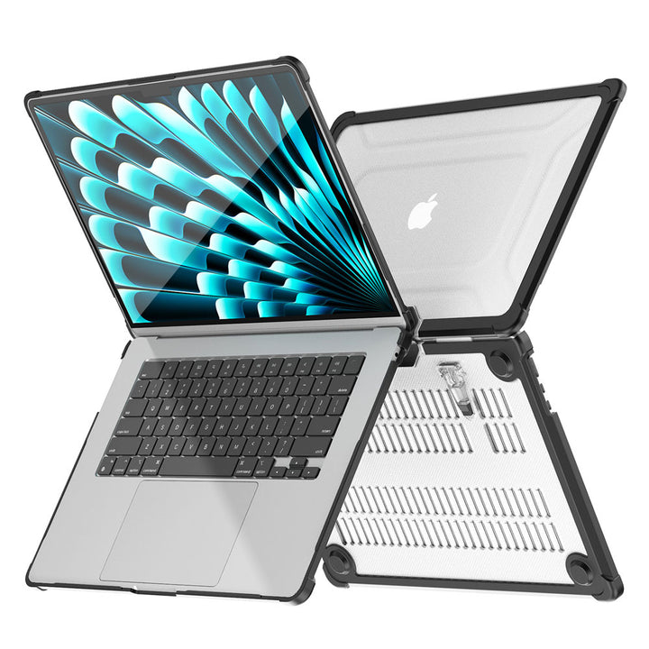 ARMOR-X MacBook Air 15" 2023 / 2024 (A2941 / A3114) shockproof case with a built-in kickstand, bringing better visual experience and helps to relieve neck strain.