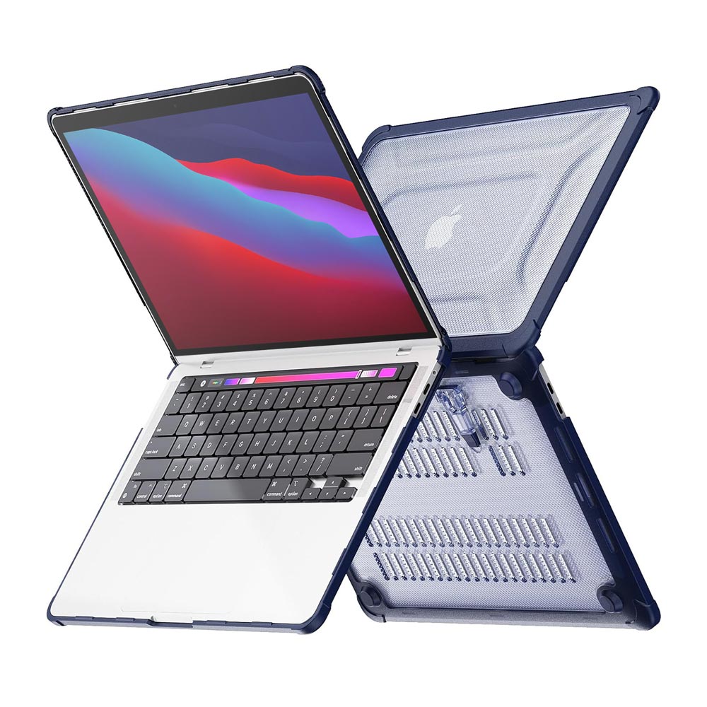 ARMOR-X Macbook Pro 13" 2018 / 2020 / 2022 (A1706 / A1708 / A1989 / A2159 / A2251 / A2289 / M1/M2 A2338) shockproof case with a built-in kickstand, bringing better visual experience and helps to relieve neck strain.