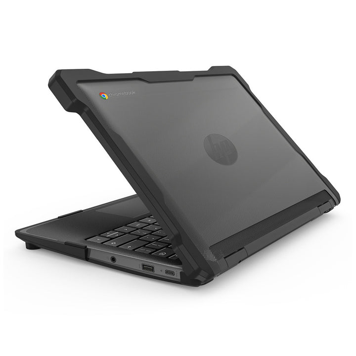 ARMOR-X HP Fortis x360 11 inch G4 Chromebook / G3 J Chromebook Heavy Duty Military Grade Rugged Case. It is engineered to withstand drops of up to 1.2 meters (4 feet), protecting your laptop from accidental scuffs, scratches, bumps, and other impacts.