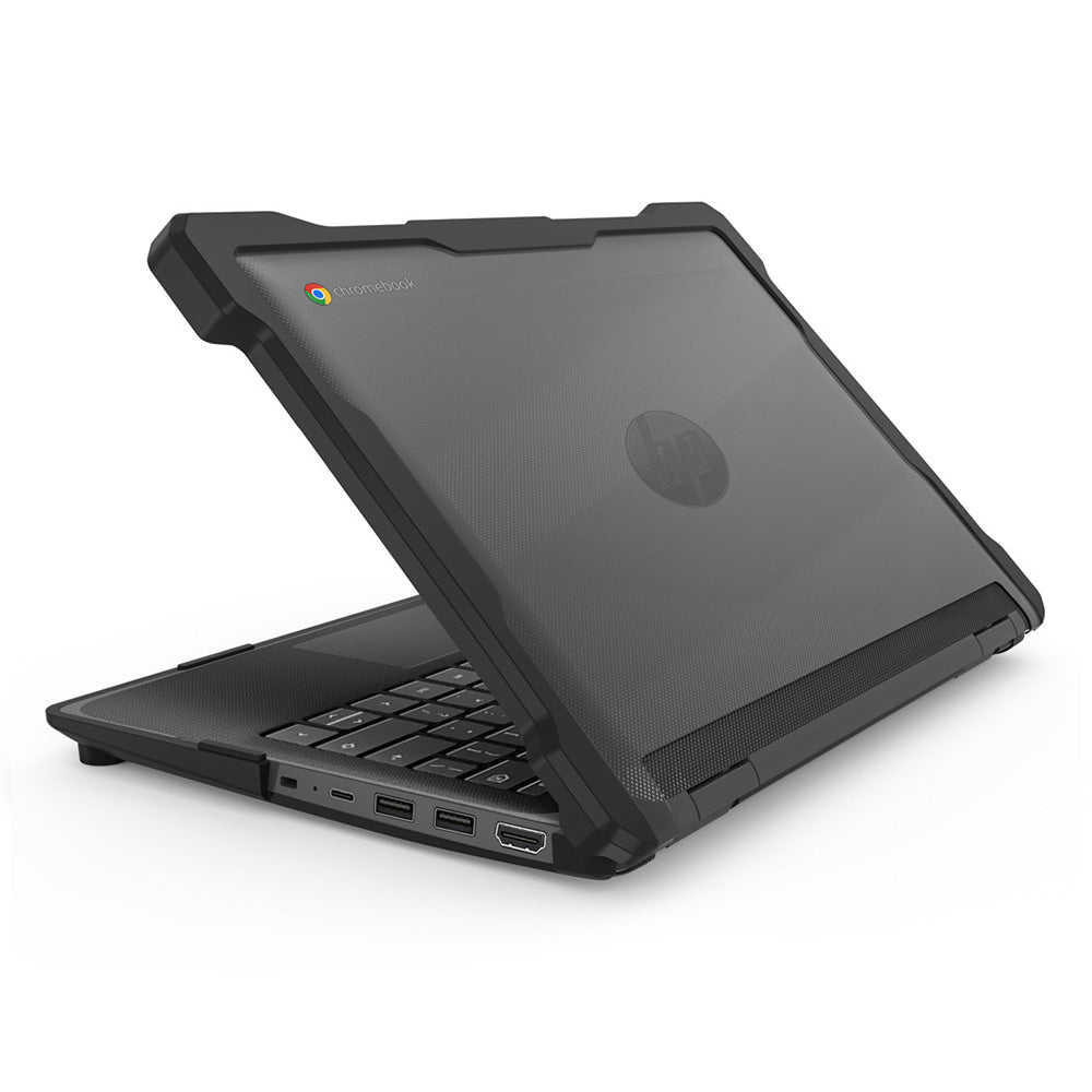 ARMOR-X HP Fortis x360 11 inch G5 Chromebook Heavy Duty Military Grade Rugged Case. It is engineered to withstand drops of up to 1.2 meters (4 feet), protecting your laptop from accidental scuffs, scratches, bumps, and other impacts.