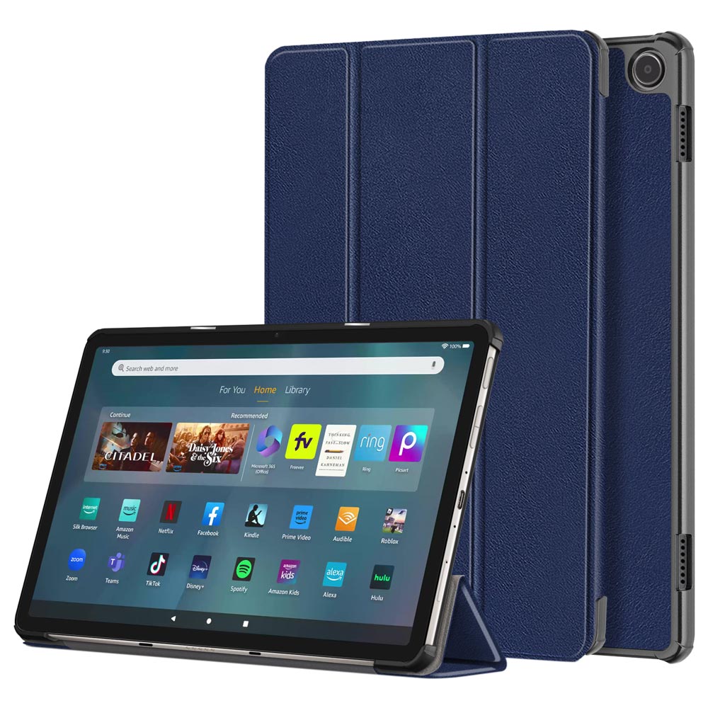 Slim Case for  Fire Max 11 Tablet (13th Generation, 2023 Released) 11  Trifold Lightweight Hard Shell Stand Smart Cover with Auto Wake/Sleep + 1  Stylus and 1 HD Screen Protector (Blue) 