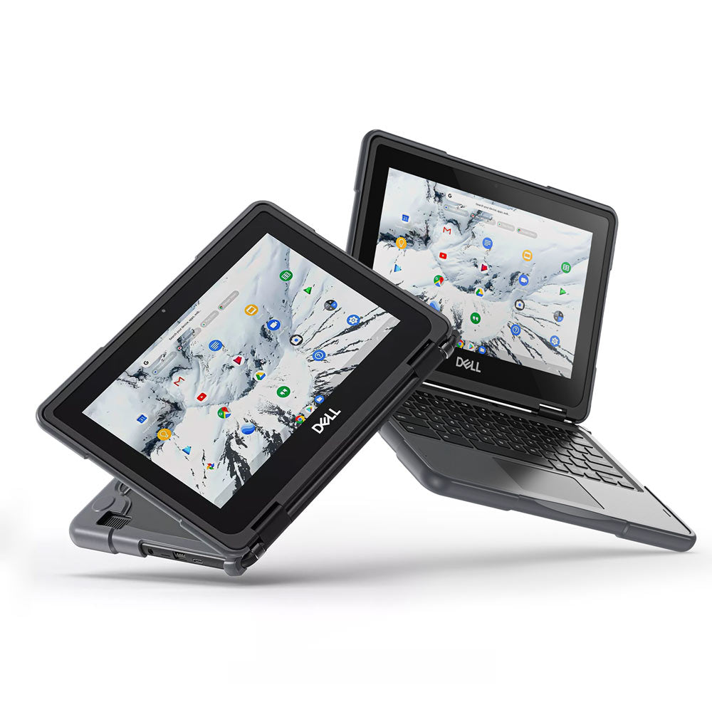 ARMOR-X Dell Chromebook 3100 / 3110 11" shockproof cases with a built-in kickstand, bringing better visual experience and helps to relieve neck strain.