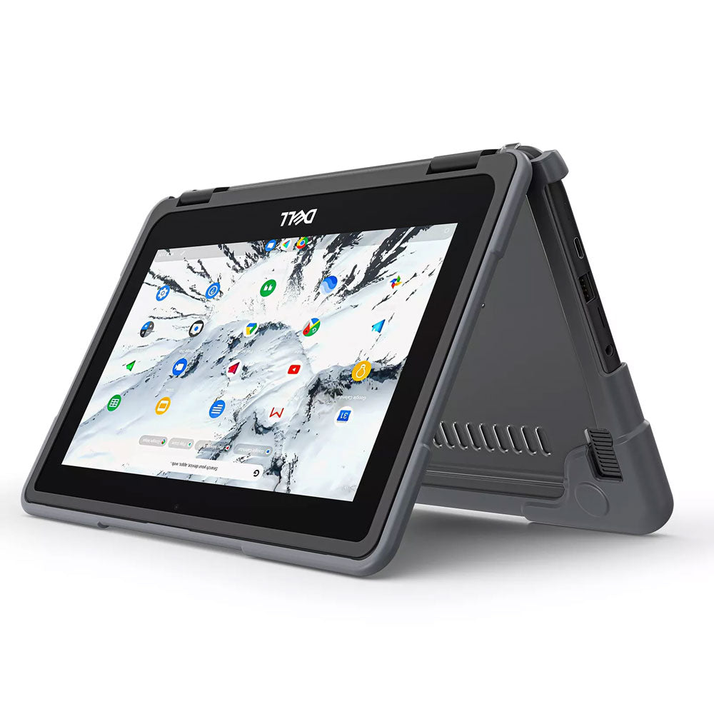 ARMOR-X Dell Chromebook 3100 / 3110 11" shockproof cases with a built-in kickstand, bringing better visual experience and helps to relieve neck strain.