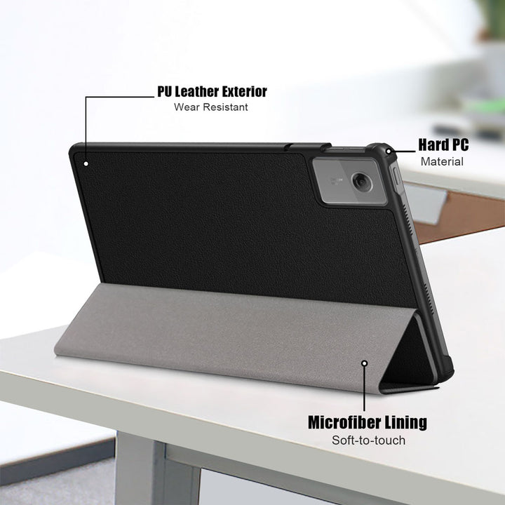 ARMOR-X Lenovo Tab K11 (Gen 2) TB336 / Lenovo Idea Tab ( 11" TB336 ) Smart Tri-Fold Stand Magnetic PU Cover. Made of durable PU leather exterior, soft microfiber lining and coverage with PC back shell.