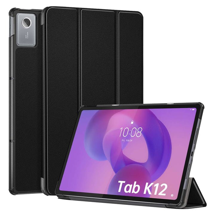 ARMOR-X Lenovo Tab K12 TB361 / Lenovo Idea Tab Plus ( 12.1" TB361 ) shockproof case, impact protection cover. Smart Tri-Fold Stand Magnetic PU Cover. Hand free typing, drawing, video watching.