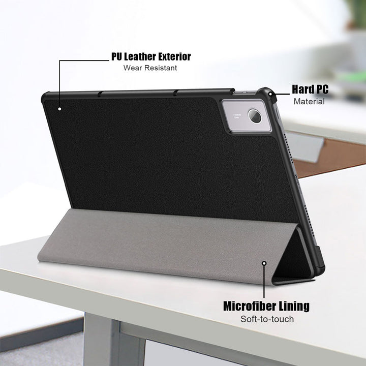 ARMOR-X Lenovo Tab K12 TB361 / Lenovo Idea Tab Plus ( 12.1" TB361 ) Smart Tri-Fold Stand Magnetic PU Cover. Made of durable PU leather exterior, soft microfiber lining and coverage with PC back shell. 