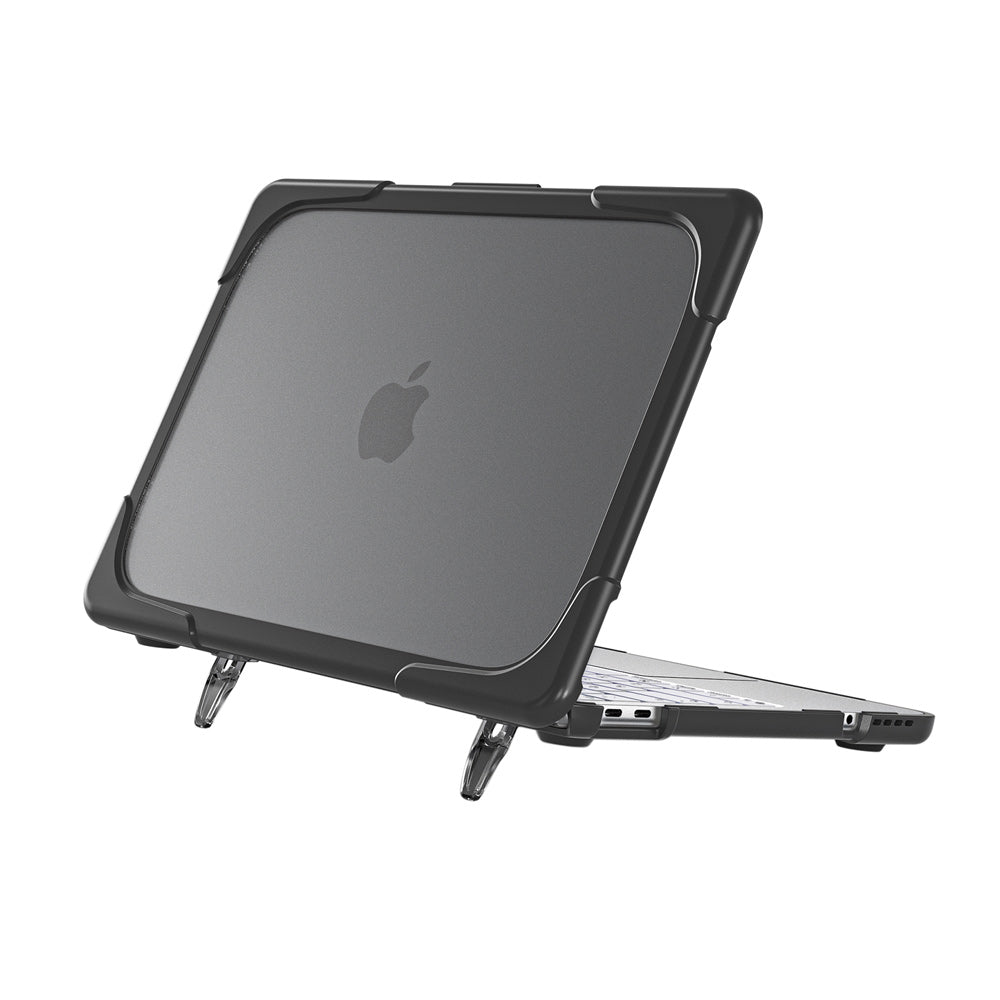 ARMOR-X MacBook Neo (A3404) shockproof cases with a built-in kickstand, bringing better visual experience and helps to relieve neck strain.
