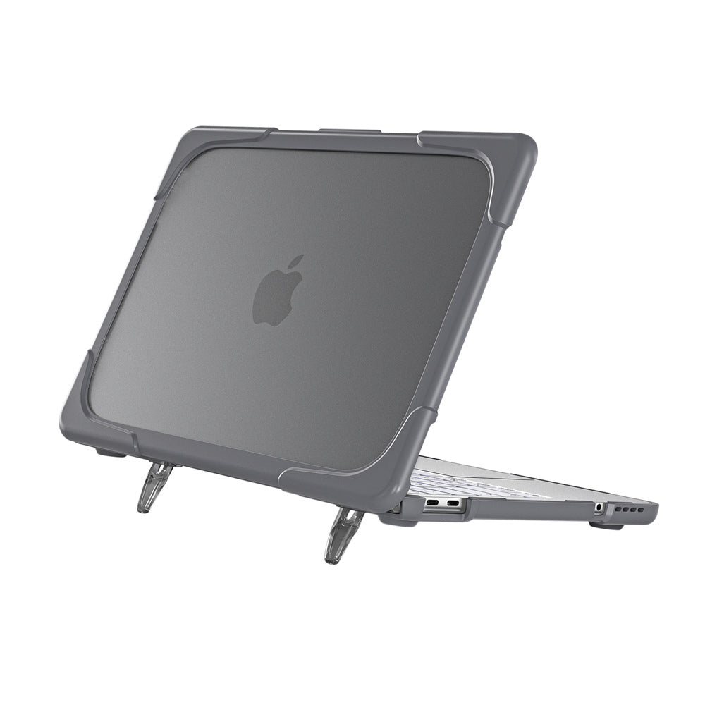 ARMOR-X MacBook Neo (A3404) shockproof cases with a built-in kickstand, bringing better visual experience and helps to relieve neck strain.