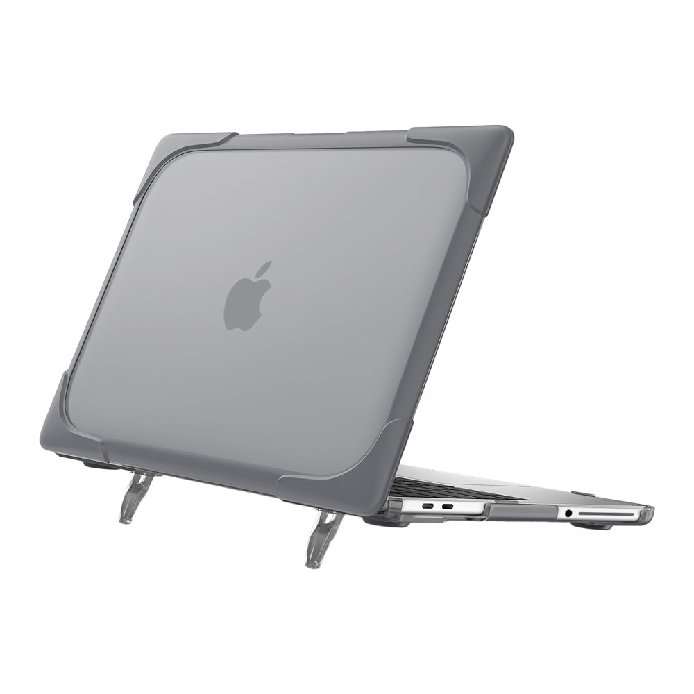 ARMOR-X MacBook Neo (A3404) shockproof cases with a built-in kickstand, bringing better visual experience and helps to relieve neck strain.