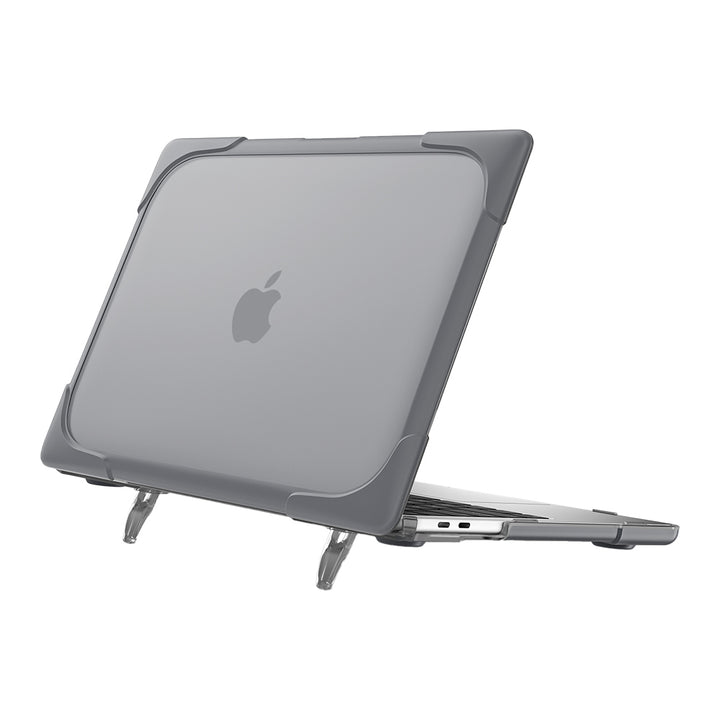 ARMOR-X MacBook Neo shockproof cases with a built-in kickstand, bringing better visual experience and helps to relieve neck strain.