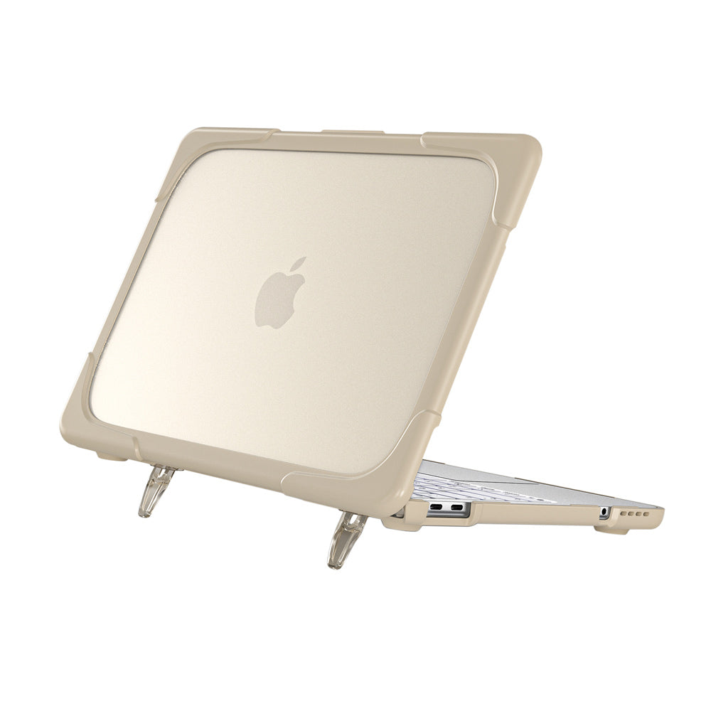 ARMOR-X MacBook Neo (A3404) shockproof cases with a built-in kickstand, bringing better visual experience and helps to relieve neck strain.