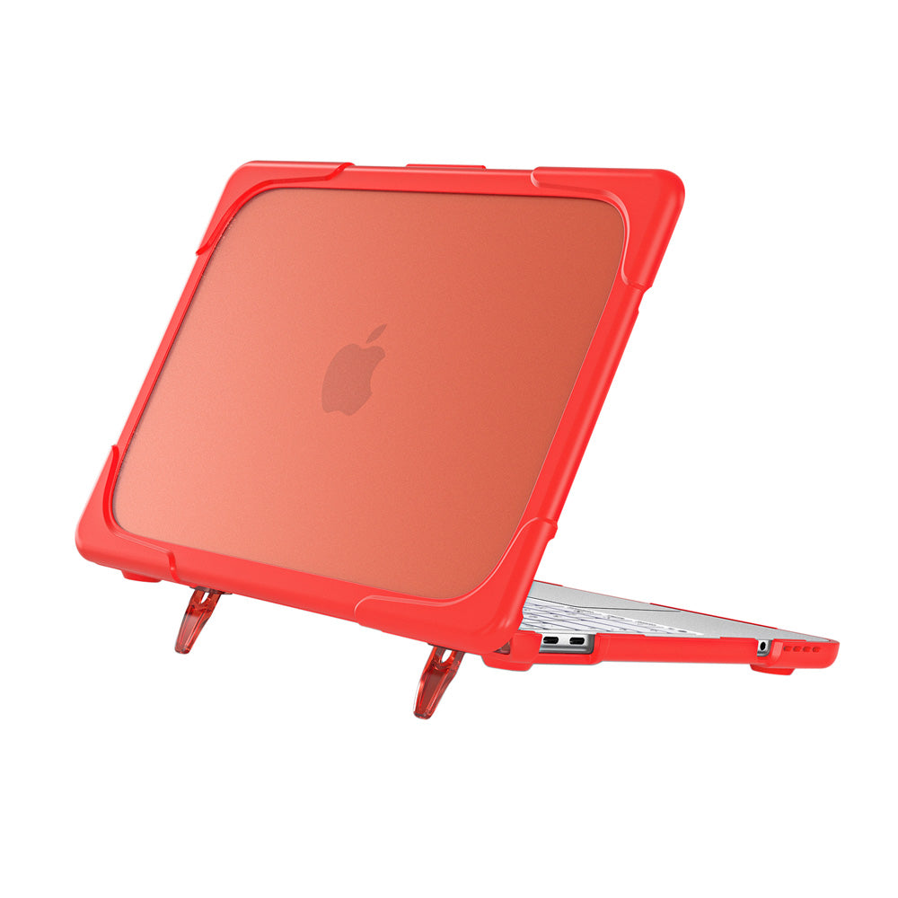 ARMOR-X MacBook Neo (A3404) shockproof cases with a built-in kickstand, bringing better visual experience and helps to relieve neck strain.