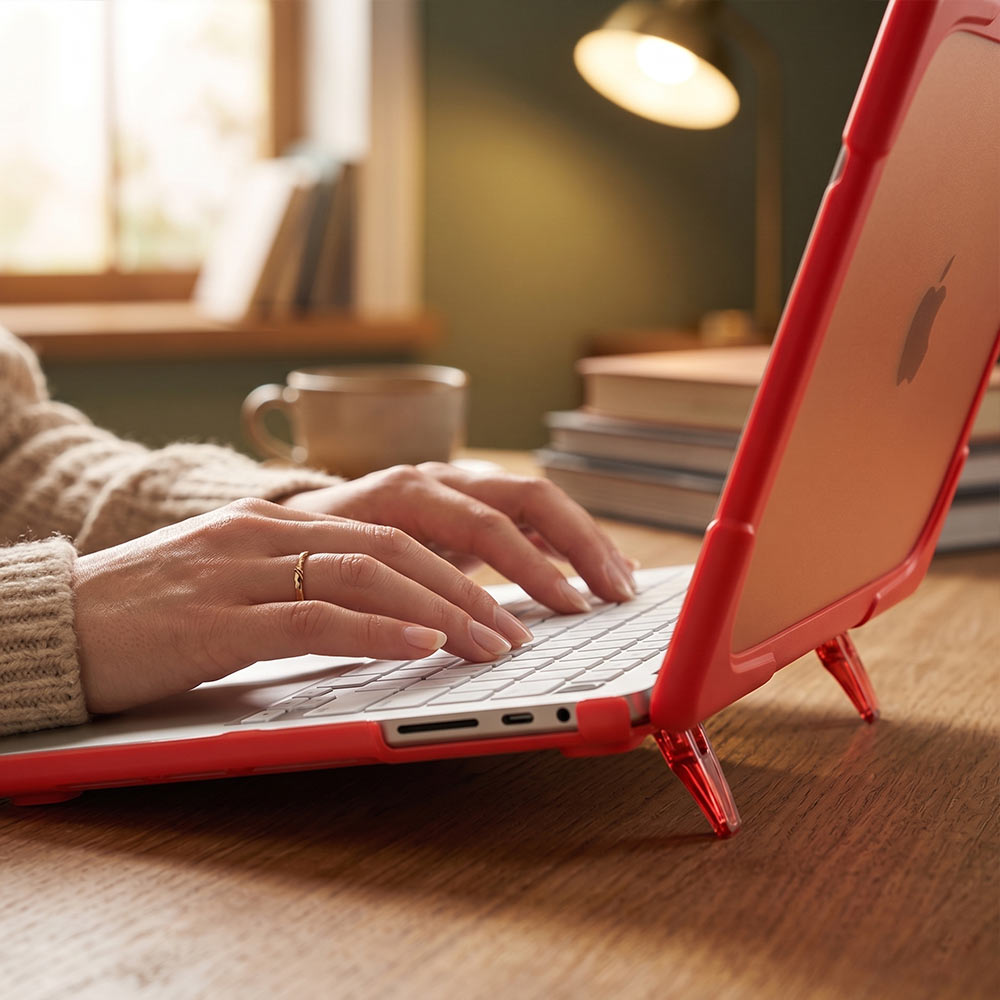 CVR-MB-NEO-RD | MacBook Neo (A3404) | Heavy Duty Slim Hard Shell Dual Layer Protective Cover, Red