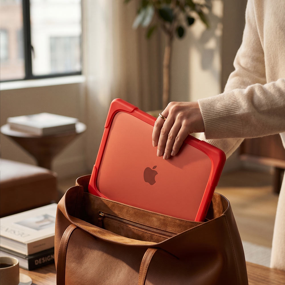 CVR-MB-NEO-RD | MacBook Neo (A3404) | Heavy Duty Slim Hard Shell Dual Layer Protective Cover, Red