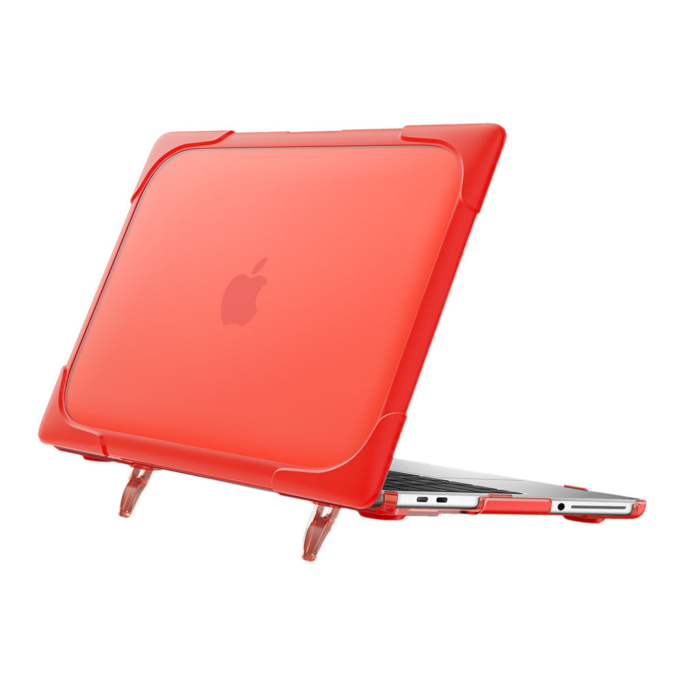 ARMOR-X MacBook Neo (A3404) shockproof cases with a built-in kickstand, bringing better visual experience and helps to relieve neck strain.