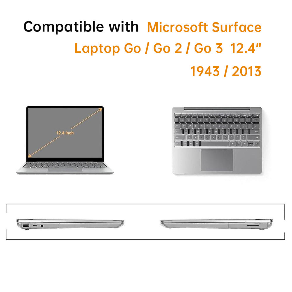 CVR-MS-LTGO12 | Microsoft Surface Laptop Go / Laptop Go 2 / Laptop Go 3 | 12.4" 1943 / 2013 | Heavy Duty Slim Hard Shell Dual Layer Protective Cover