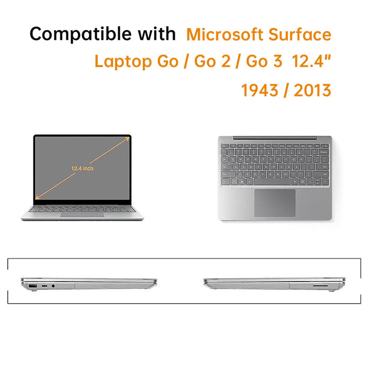 CVR-MS-LTGO12 | Microsoft Surface Laptop Go / Laptop Go 2 / Laptop Go 3 | 12.4" 1943 / 2013 | Heavy Duty Slim Hard Shell Dual Layer Protective Cover