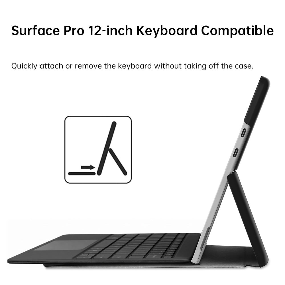 CVR-MS-SFPR12 | Microsoft Surface Pro 12-inch Copilot+ PC | Smart Folio Case with PU Leather Cover