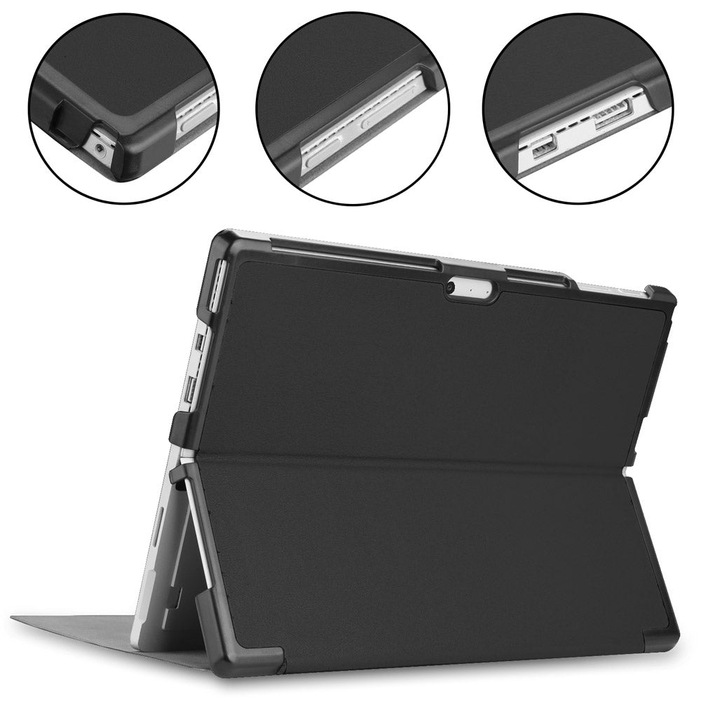 CVR-MS-SFPR7 | Microsoft Surface Pro 7 / 7 Plus / 6 / 5 / 4 | Smart Folio Case with PU Leather Cover