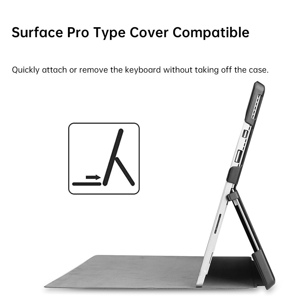 CVR-MS-SFPR7 | Microsoft Surface Pro 7 / 7 Plus / 6 / 5 / 4 | Smart Folio Case with PU Leather Cover