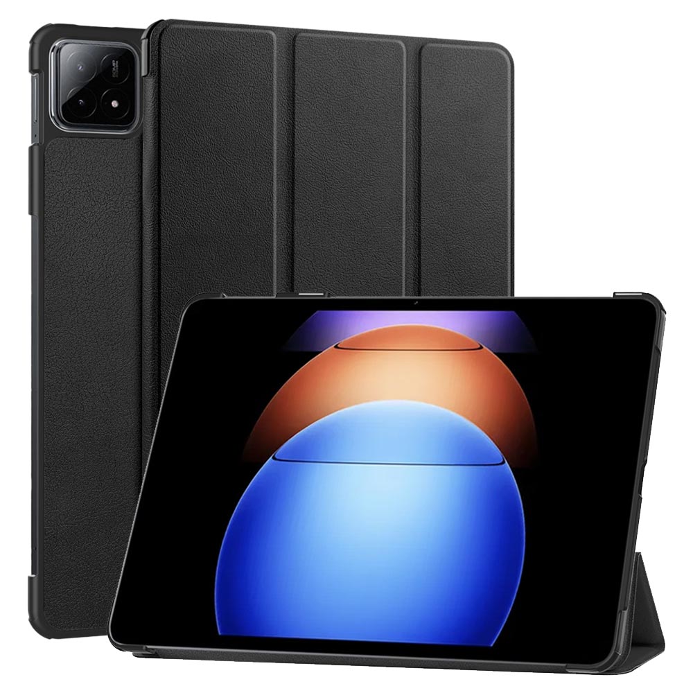 ARMOR-X Xiaomi Pad 6S Pro 12.4 shockproof case, impact protection cover. Smart Tri-Fold Stand Magnetic PU Cover. Hand free typing, drawing, video watching.