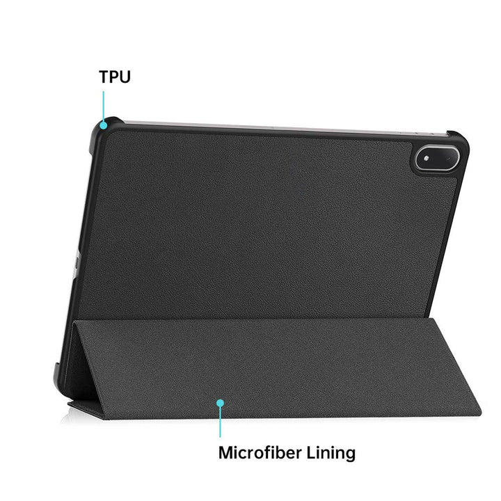 ARMOR-X OnePlus Pad 4 Smart Tri-Fold Stand Magnetic PU Cover. Premium PU leather exterior, soft microfiber lining, and a protective TPU back shell.