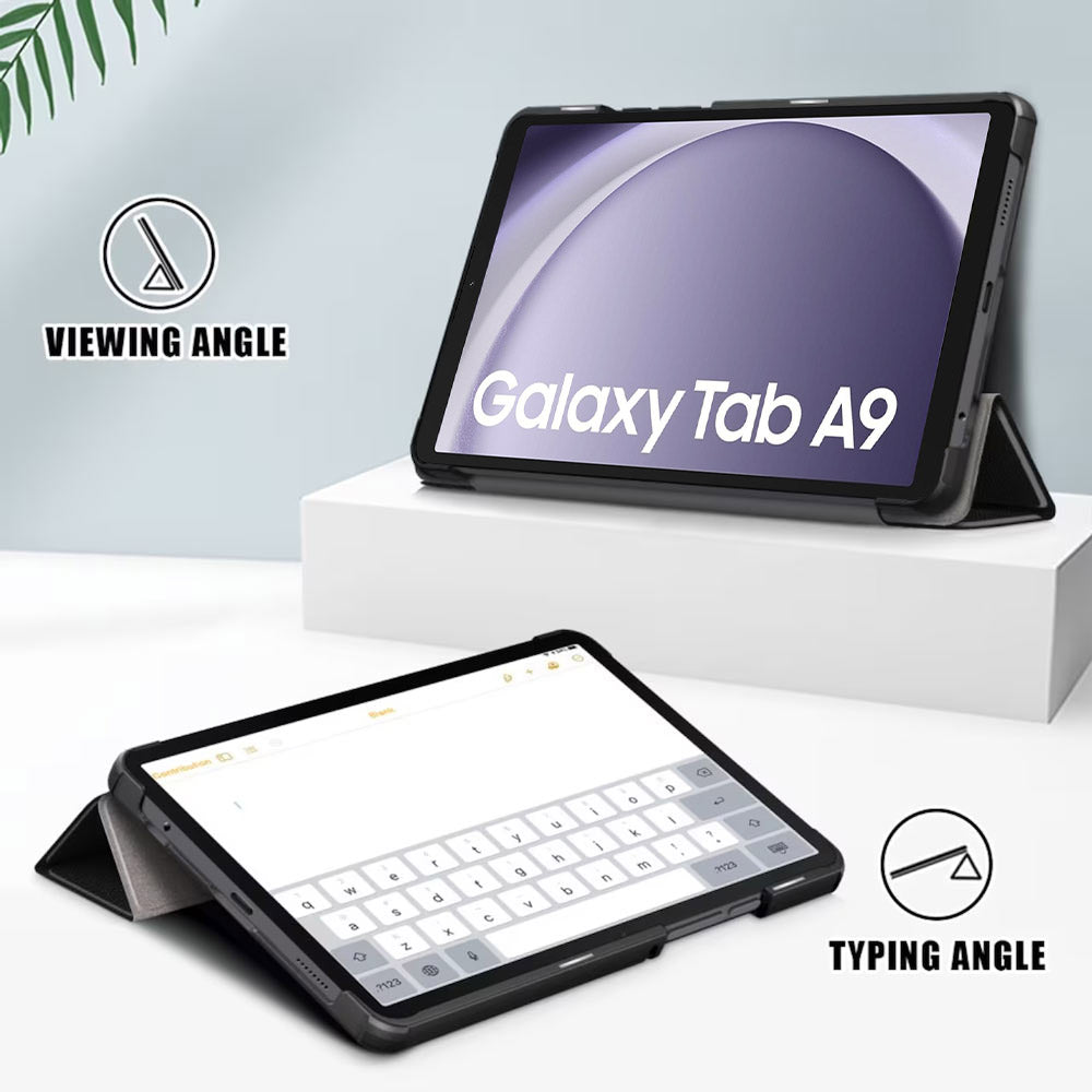 ARMOR-X Samsung Galaxy Tab A9 SM-X110 / SM-X115 Smart Tri-Fold Stand Magnetic PU Cover.