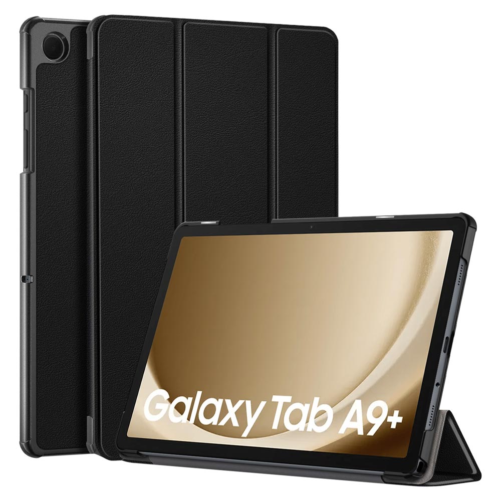 ARMOR-X Samsung Galaxy Tab A9+ A9 Plus SM-X210 / SM-X215 / SM-X216 shockproof case, impact protection cover. Smart Tri-Fold Stand Magnetic PU Cover. Hand free typing, drawing, video watching.
