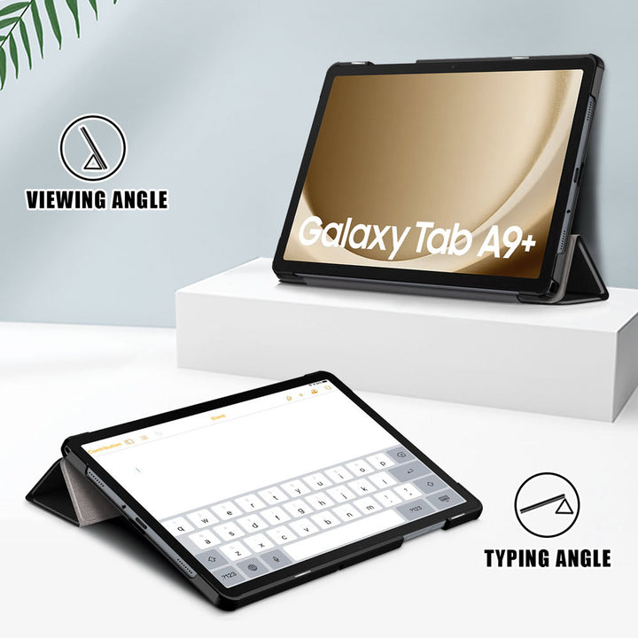 ARMOR-X Samsung Galaxy Tab A9+ A9 Plus SM-X210 / SM-X215 / SM-X216 Smart Tri-Fold Stand Magnetic PU Cover.