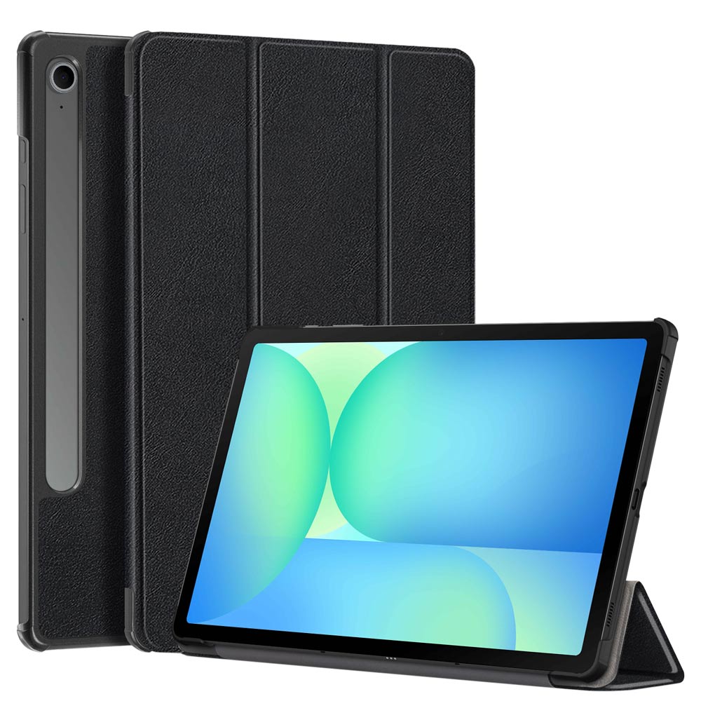 ARMOR-X Samsung Galaxy Tab S10 FE SM-X520 X526 X528 / S10 Lite SM-X400 X406 shockproof case, impact protection cover. Smart Tri-Fold Stand Magnetic PU Cover. Hand free typing, drawing, video watching.