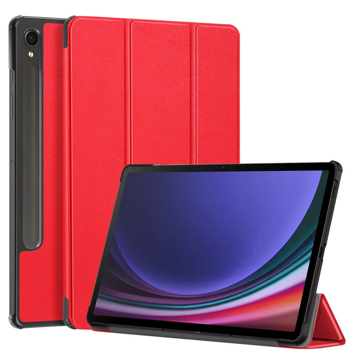 ARMOR-X Samsung Galaxy Tab S9 SM-X710 / X716 / X718 shockproof case, impact protection cover. Smart Tri-Fold Stand Magnetic PU Cover. Hand free typing, drawing, video watching.
