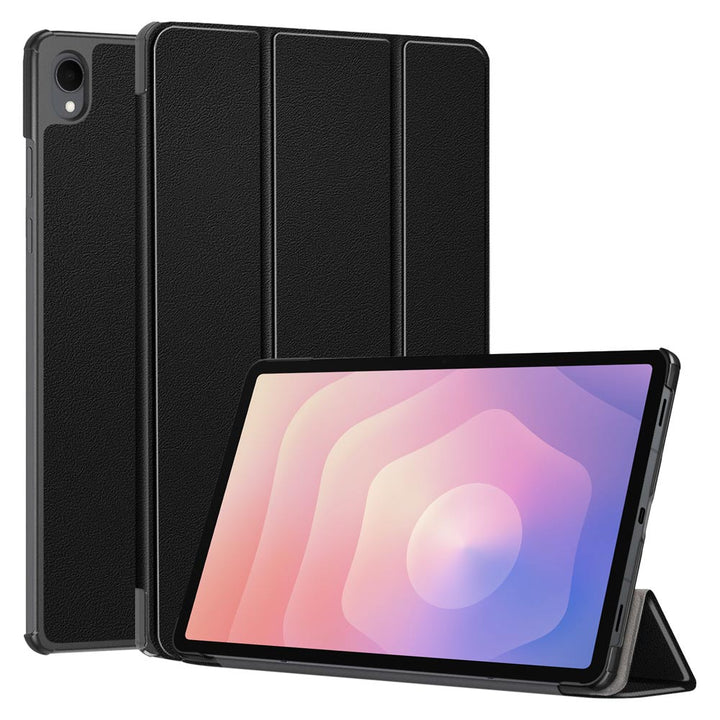 ARMOR-X Samsung Galaxy Tab S11 SM-X730 / X736 / X738 shockproof case, impact protection cover. Smart Tri-Fold Stand Magnetic PU Cover. Hand free typing, drawing, video watching.