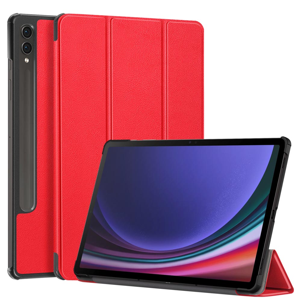 ARMOR-X Samsung Galaxy Tab S9+ S9 Plus SM-X810 / X816 / X818 shockproof case, impact protection cover. Smart Tri-Fold Stand Magnetic PU Cover. Hand free typing, drawing, video watching.