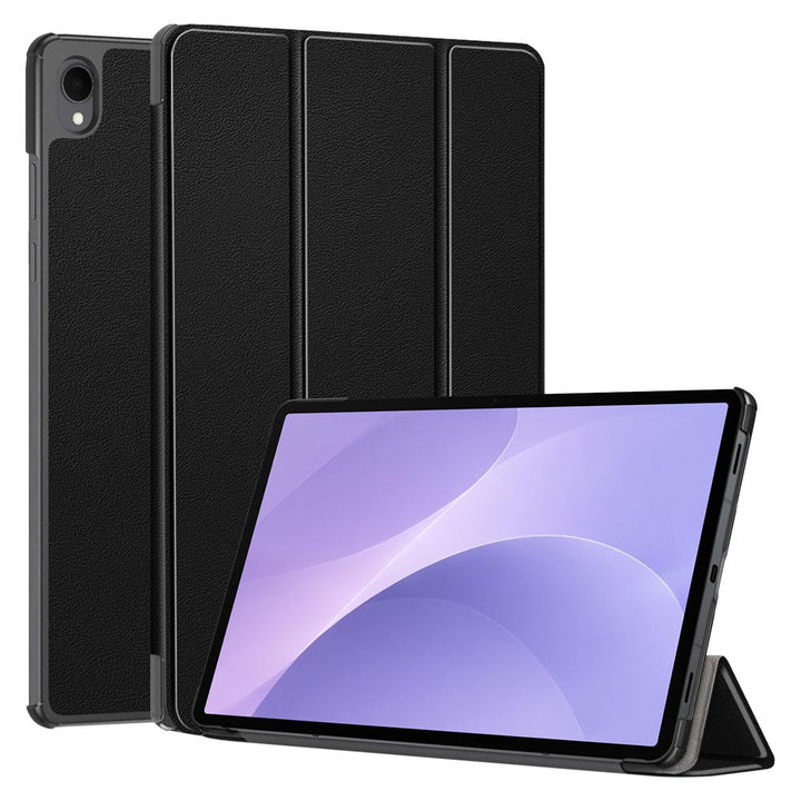 ARMOR-X Samsung Galaxy Tab S12+ S12 Plus SM-X840 / X846 shockproof case, impact protection cover. Smart Tri-Fold Stand Magnetic PU Cover. Hand free typing, drawing, video watching.