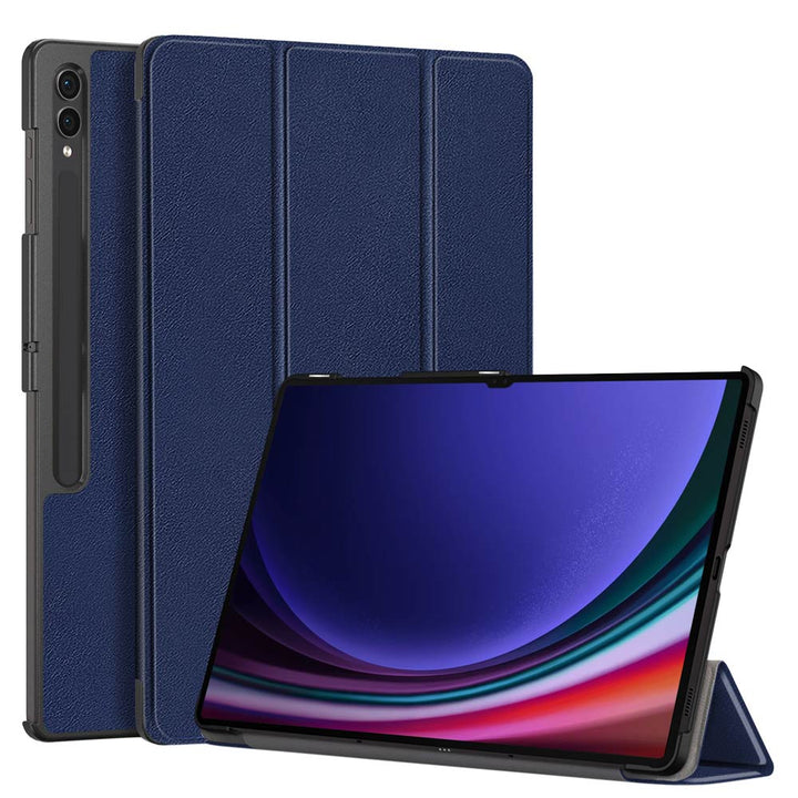 ARMOR-X Samsung Galaxy Tab S9 Ultra SM-X910 / X916 / X918 shockproof case, impact protection cover. Smart Tri-Fold Stand Magnetic PU Cover. Hand free typing, drawing, video watching.