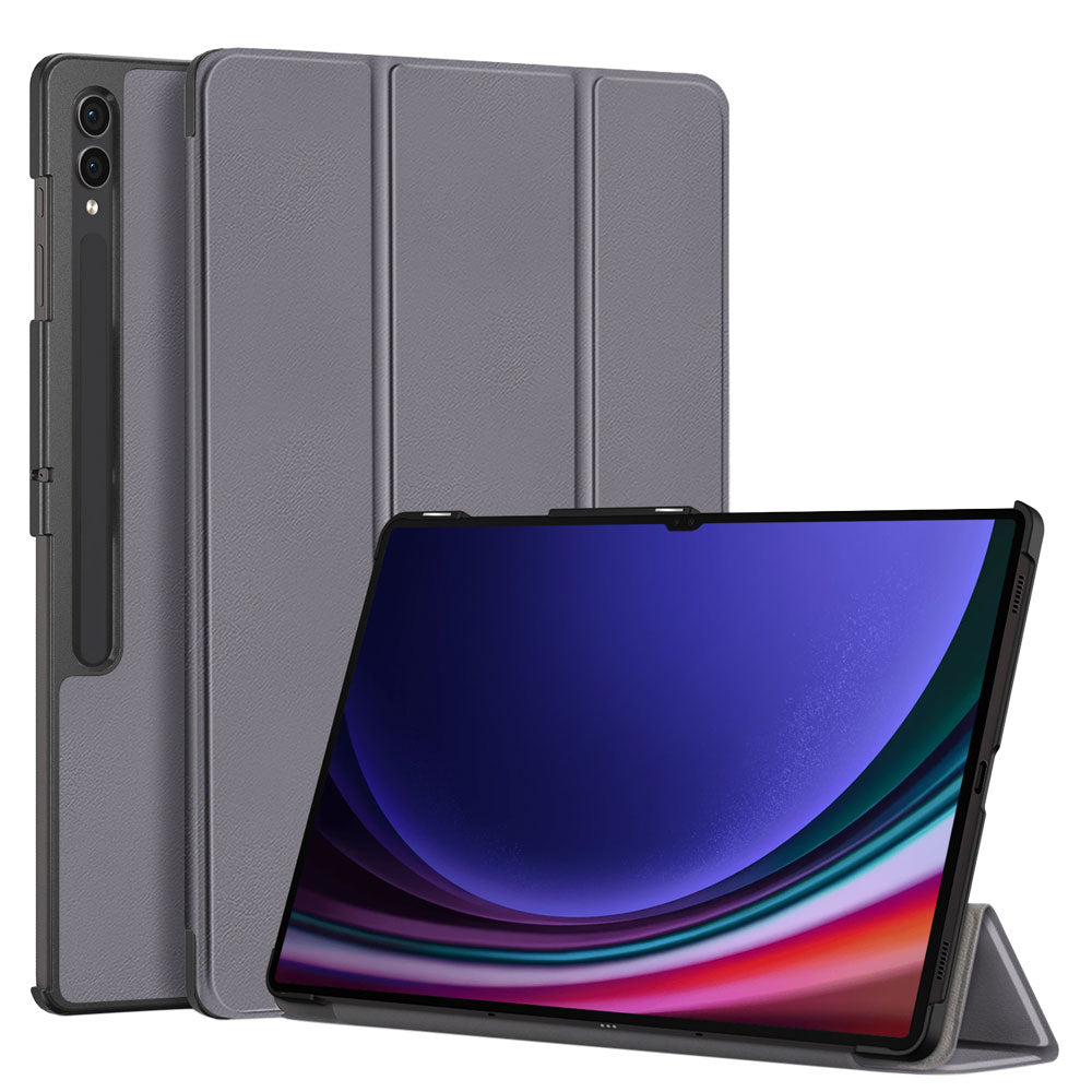 ARMOR-X Samsung Galaxy Tab S9 Ultra SM-X910 / X916 / X918 shockproof case, impact protection cover. Smart Tri-Fold Stand Magnetic PU Cover. Hand free typing, drawing, video watching.