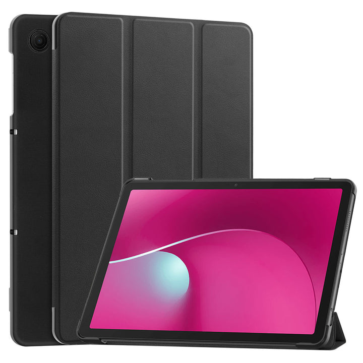ARMOR-X T-Mobile REVVL Tab 2 shockproof case, impact protection cover. Smart Tri-Fold Stand Magnetic PU Cover. Hand free typing, drawing, video watching.