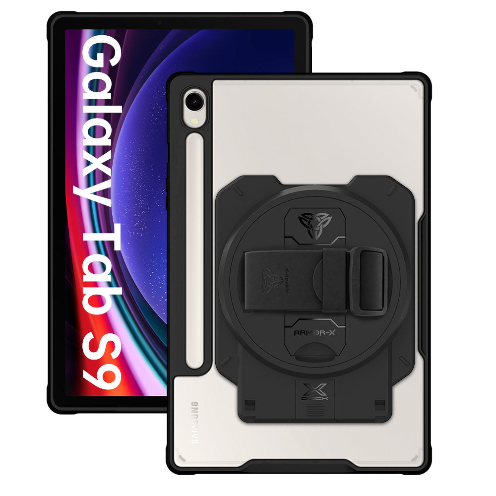 ARMOR-X Samsung Galaxy Tab S9 SM-X710 / X716 / X718 Healthcare & Medical-Grade Ultra Slim 4 Corner Impact Protection Case with X-DOCK Modular Eco-System.